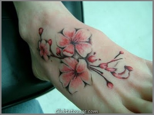 Colorful fleurs de cerisier Tattoo Designs