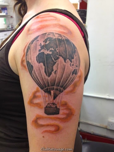 Idées mignonnes de tatouage Air Balloon