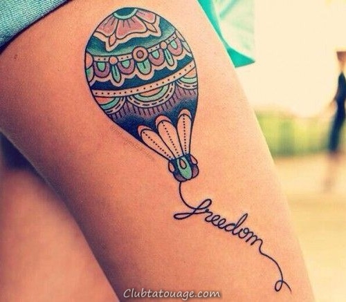 Idées mignonnes de tatouage Air Balloon