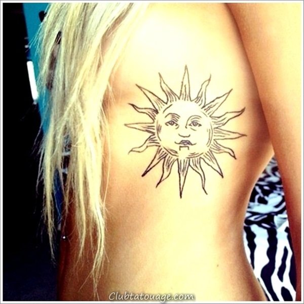 40 Attractive Designs et idées Sun Tattoo