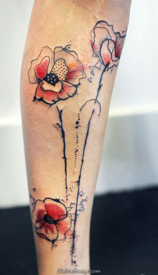 Tattoo Aquarelle Fleur exceptionnelle Designs