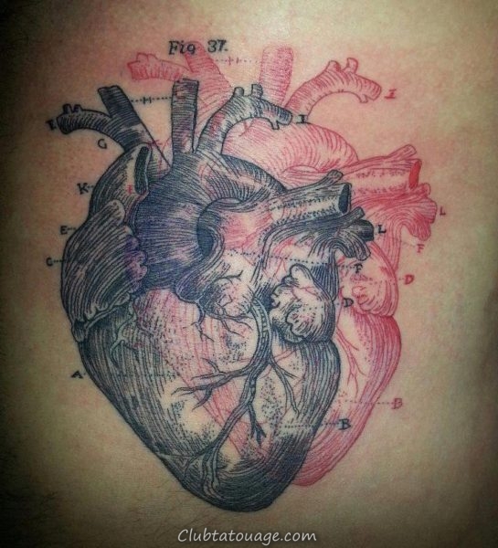 Conception de tatouage réaliste coeur
