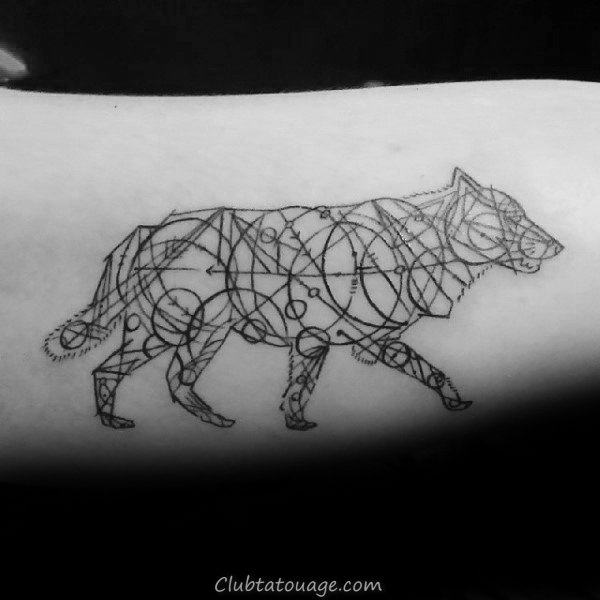 90 Geometric Loup Tattoo Designs For Men - Idées Manly encre