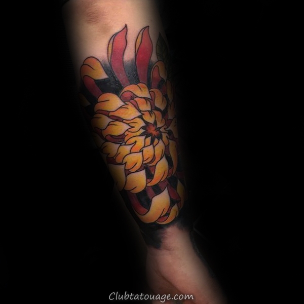 100 Chrysanthemum Tattoo Designs For Men - Idées Encre Fleur
