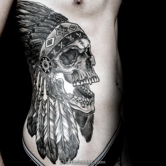 80 Skull Tattoo Indian Designs For Men - Idées d'encre cool