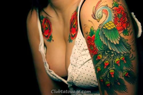 33 Photos tatouages ​​de masculin et féminin Peacock!