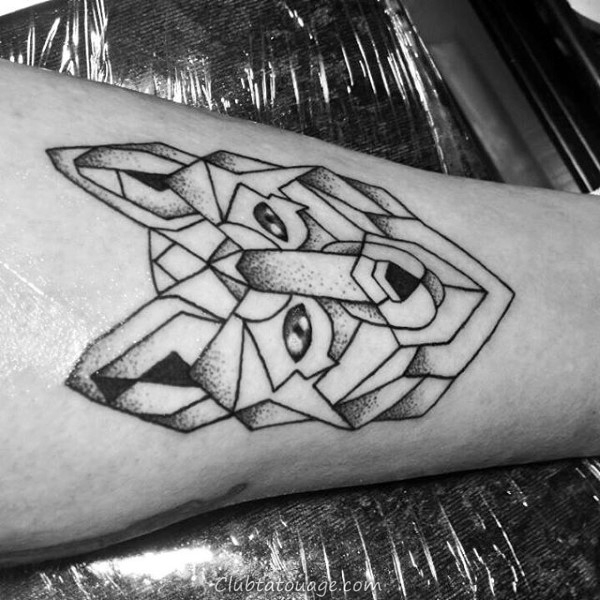 90 Geometric Loup Tattoo Designs For Men - Idées Manly encre