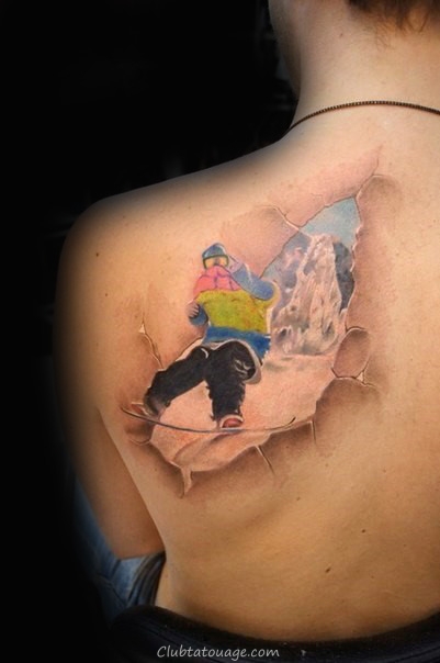 90 Snowboard Tattoo Designs For Men - Idées d'encre cool