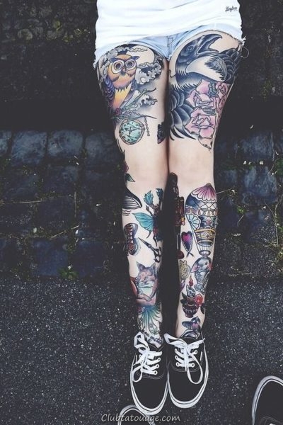 Photos Tattoo manches pour les femmes Leg