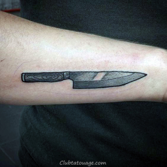 60 Tattoo Designs Couteau de chef pour les hommes - Idées de Cook encre
