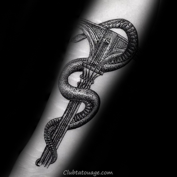 60 Caducée Designs de tatouage pour hommes - Idées Manly encre
