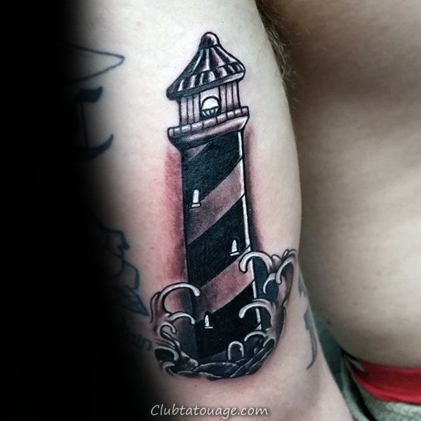 40 Tattoo Designs Phare traditionnel pour les hommes - Idées Old School