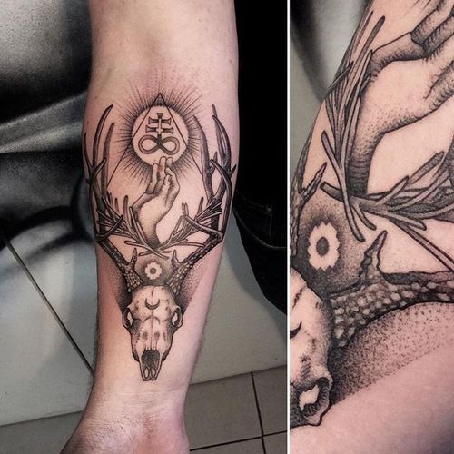 30 dessins de tatouages ​​de crâne de cerf avec le sens