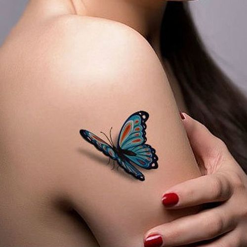 Tatouages ​​de papillon 3D pour le sexe juste