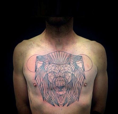 Dessins de tatouage de poitrine de lion