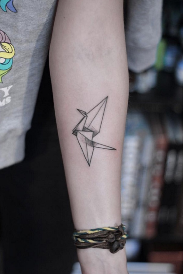 65 tatouages ​​d'oiseaux en origami