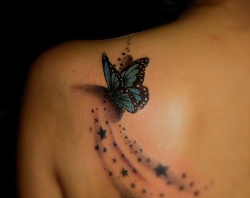 Tatouages ​​de papillon 3D pour le sexe juste