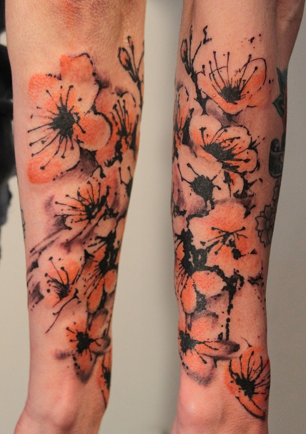 40+ beaux tatouages ​​de fleurs de cerisier