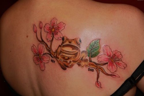 Idées de conception de tatouage arbre grenouille