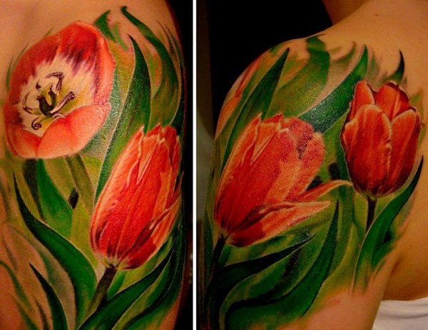 50 idées de conception de tatouage de tulipe