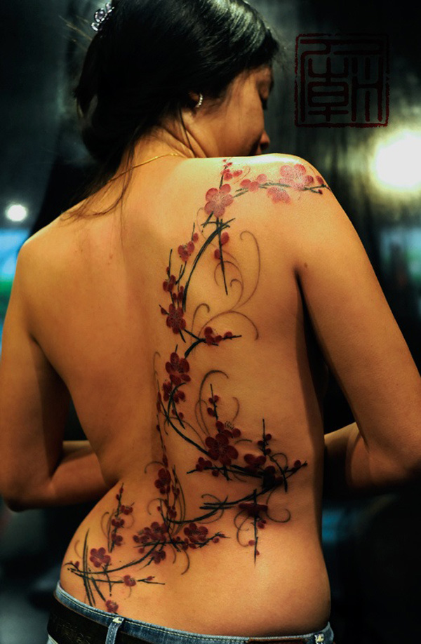 Top 40+ beaux tatouages ​​de fleurs de cerisier