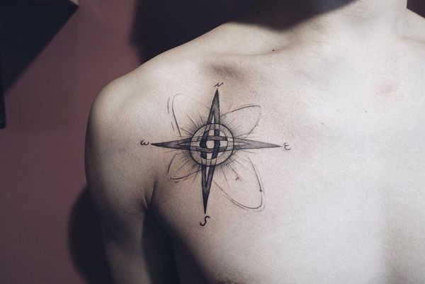 Idées de tatouage de boussole avec significations et coordonnées tatouages