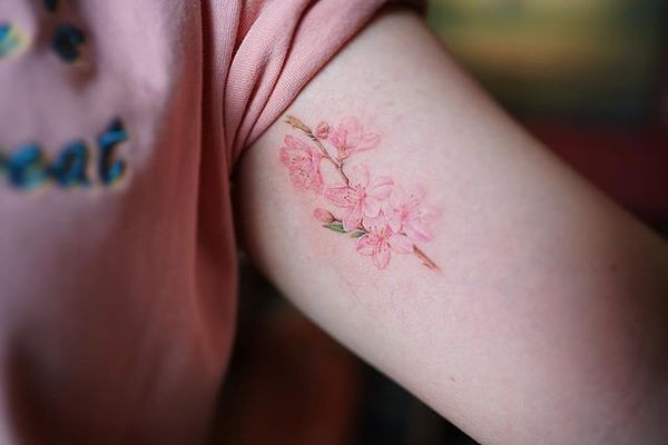 Tatouage de fleur de cerisier japonais