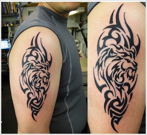 30 meilleurs tatouages ​​de lions en style tribal