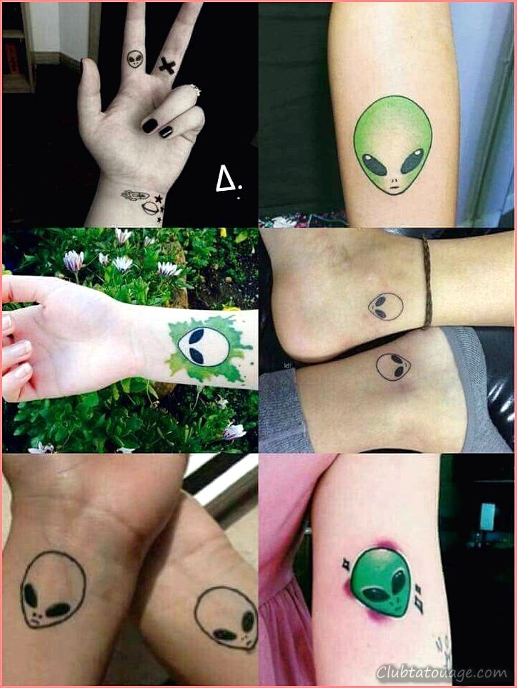 Petits tatouages d'extraterrestres