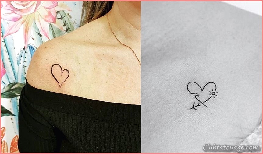 Petite femme coeur de tatouages