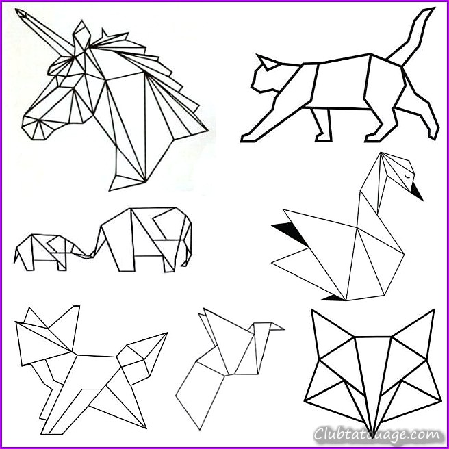 Animaux Tatouages Origami Signification