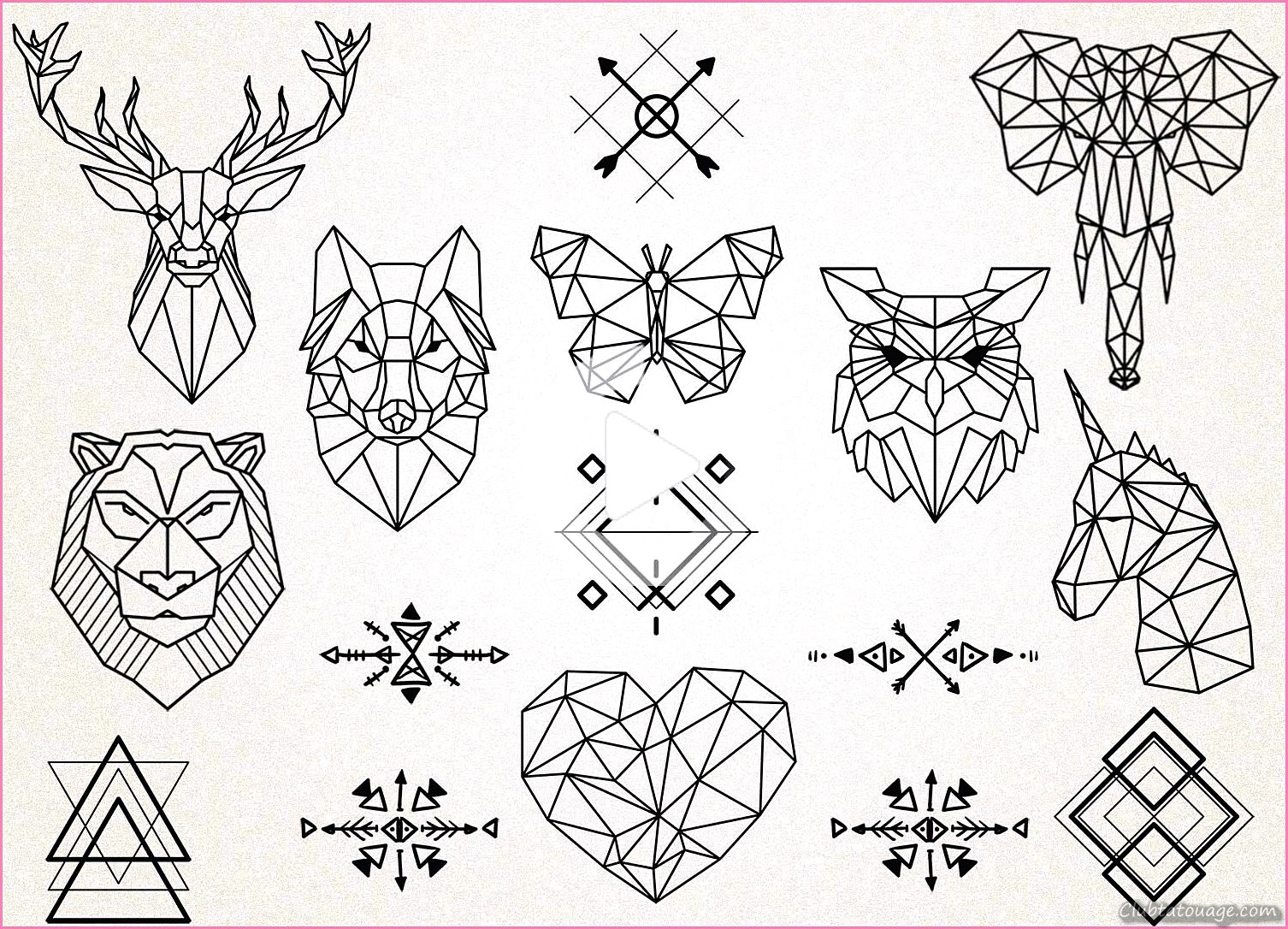 Tatouages géométriques des animaux - Tatouage Animaux géométriques Signification
