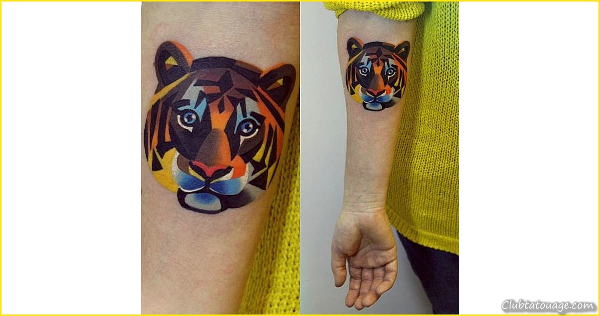 Modèle de tatouages de couleur animal